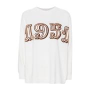 Hvid Uld-Kashmir Sweater 1951 Motiv