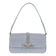 Denim Baguette Taske med Rhinestones