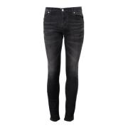 Slim Fit Jeans med Logo Knapper