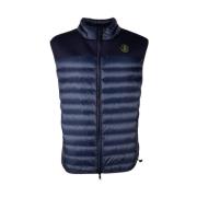 Elegant mørkeblå nylon puffer vest