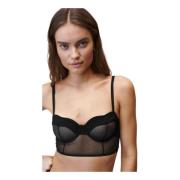 Skinnende Sort Mesh Underwire Bh