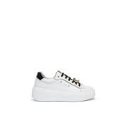 Hvid Læder Juvel Sneakers Platform