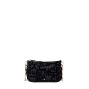 Sort Mini Clutch med Flocked Bogstaver