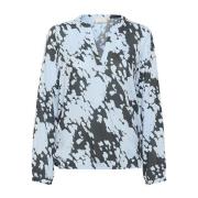 Abstrakt Graphic Cloud Bluse Top