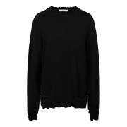 Slidt-effekt Strikket Crew Neck Sweater