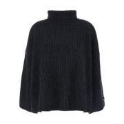 Grå Sweater med Ribbed Mix