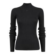 Rib Mockneck Solar Light Sweater