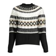 Stilfuld Pullover med Kontrastdetaljer