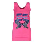 Pink Bomuld Tank Top med Print