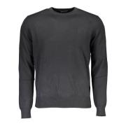 Broderet Sort Sweater