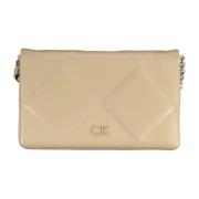 Beige Crossbody Taske med Justerbar Strop