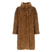 Faux Fur Jakke Høj Hals