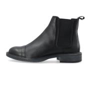 Sort Læder Chelsea Boot - TINA