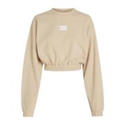 Beige Sweatshirt med Crew Neck