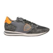 Lavtop Sneakers Antracit/Orange Ruskind/Læder