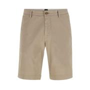 Elastiske Slim Fit Shorts - CREME