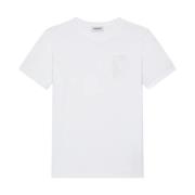 Hvid T-shirt med Broderet Logo