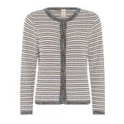 Stribet Cardigan Sort/Off