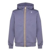 Zip Hooded Sweatshirt Jacket Grey Blue