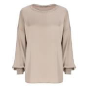 Beige Paillet Sweater til Kvinder