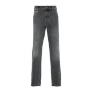 Grå Bomuld Tapered Jeans