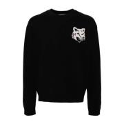 Sort Fox Head Uld Jumper Sweater