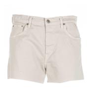 Beige Butter Denim Shorts