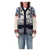 Fair Isle Strik Cardigan Off White