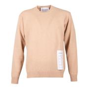 Hasselnød Beige Crewneck Uld Cashmere Sweater