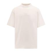 Stretch Bomuld T-Shirt med Logo Broderi