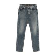 Blå Denim Jeans Straight Leg