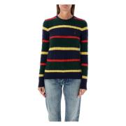 Navy Multi Stripes Cable Strik Sweater