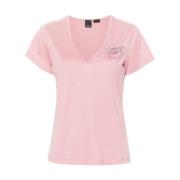 V-hals broderet T-shirt