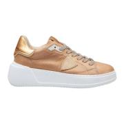 Metallic Pony Skin Sneakers Camel/Gold