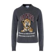 Uldblanding Tiger Grafisk Sweater