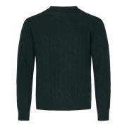 Grøn Kabelstrik Uld Cashmere Sweater