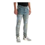 Slidte læderlogo skinny jeans