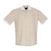 Monogram Jacquard Oversize Polo Shirt Hvid