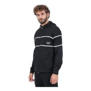 Sort Zip-sweater med Logoprint