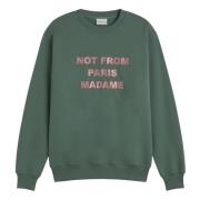 Broderet Sweatshirt med Slogan