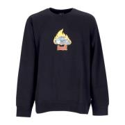 Sort Crew Neck Sweatshirt med Lange Ærmer