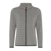 Turtleneck Zippet Cardigan med Oasis Mønster