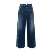 Blå Denim Wide Leg Jeans