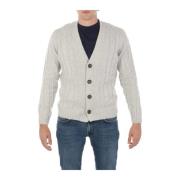 Flettet Uld Cardigan i Tortora/Grigio