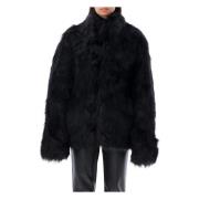 Sort Faux Fur Oversize Jakke