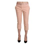 Elegant Pink Skinny Capri Bukser