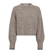 Rib O-Knit Sweater i valnød