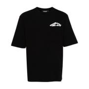 Sort Bomuld Jersey T-shirt med Logo