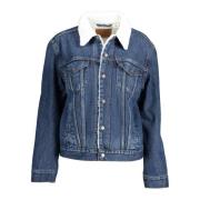 Denim pelsforet jakke