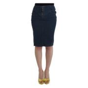 Elegant Blå Pencil Skirt